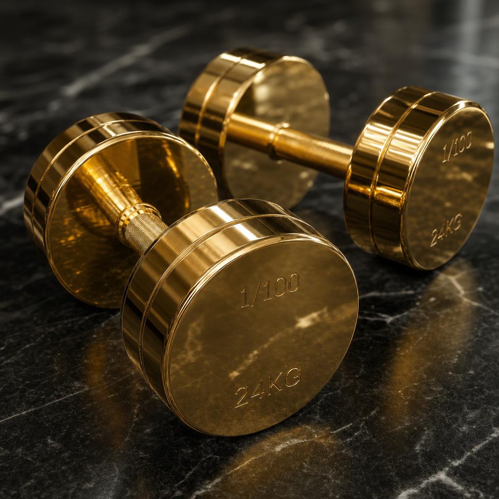 24K Gold Dumbbell Set - Limited 1/100